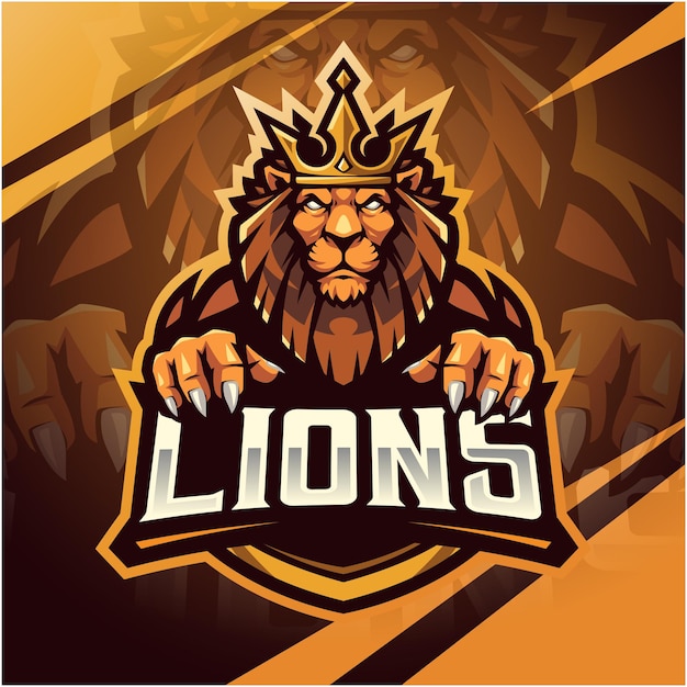 Diseño de logotipo de la mascota de esport del rey león