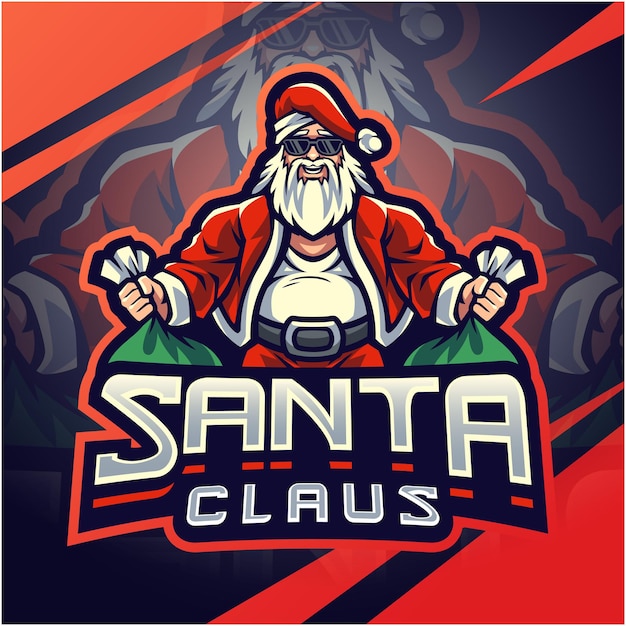 Diseño de logotipo de mascota de esport de santa