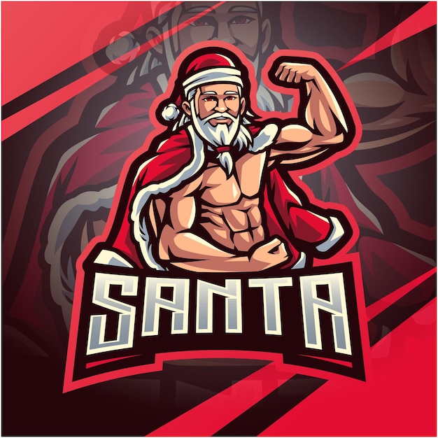 Diseño de logotipo de mascota de esport de santa