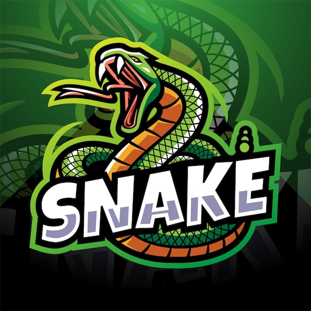 Diseño de logotipo de mascota de esport de serpiente