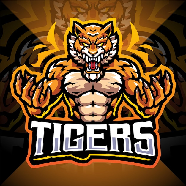 Diseño de logotipo de mascota de esport de tigres