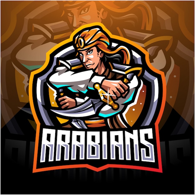 Diseño de logotipo de la mascota de esports árabe