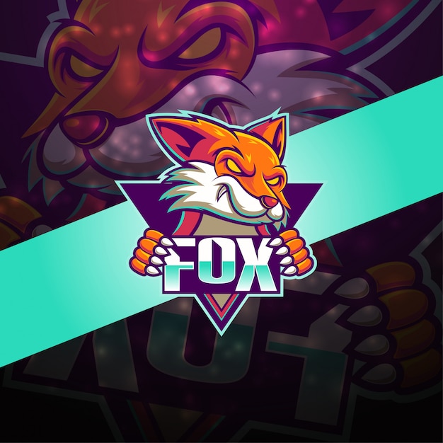 Vector diseño de logotipo de la mascota fox esport