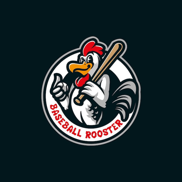 Diseño del logotipo de la mascota del gallo con estilo de concepto de ilustración moderno para el emblema de la insignia y la impresión de la camiseta