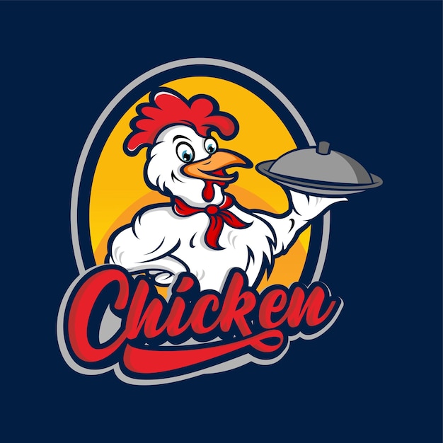 Diseño de logotipo de mascota de gallo de pollo