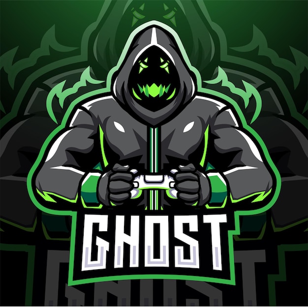 Diseño de logotipo de mascota Ghost Gaming esport