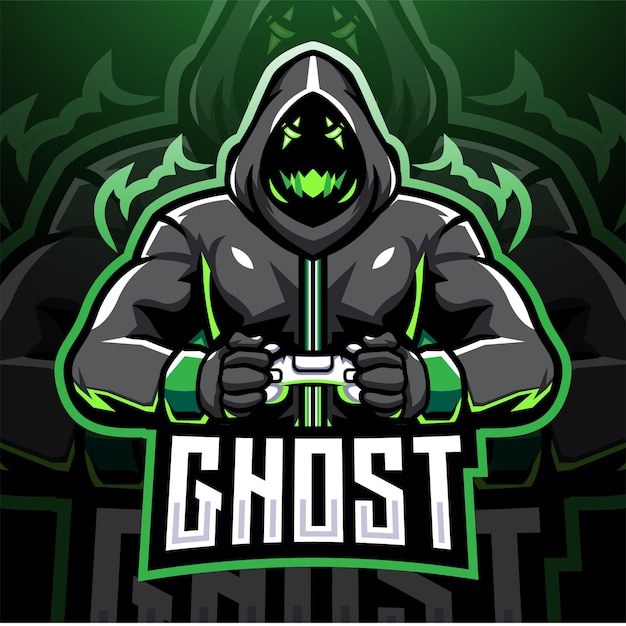 Diseño de logotipo de mascota ghost gaming esport