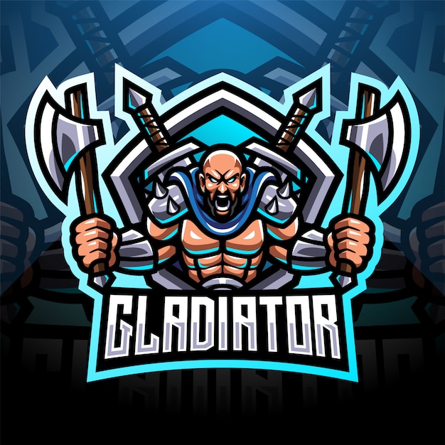 Diseño de logotipo de mascota gladiator esport