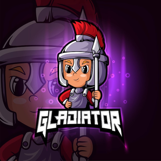 Diseño de logotipo de mascota gladiator esport