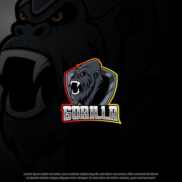 Diseño de logotipo de mascota gorila buen uso para símbolo identidad emblema juegos jugadores esport youtube y más