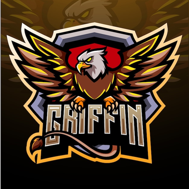 Diseño de logotipo de mascota griffin esport