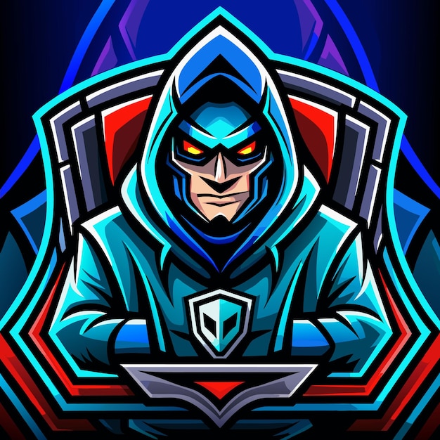 Diseño del logotipo de la mascota de Hacker esport
