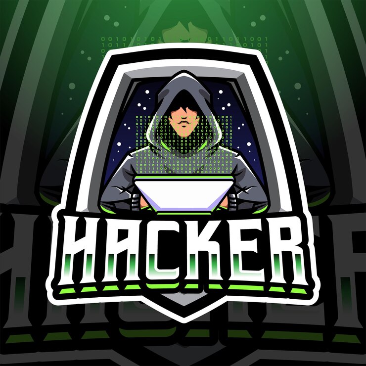 Vector diseño de logotipo de mascota hacker esport