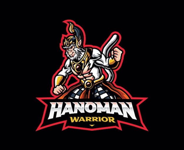 Diseño de logotipo de mascota de hanoman