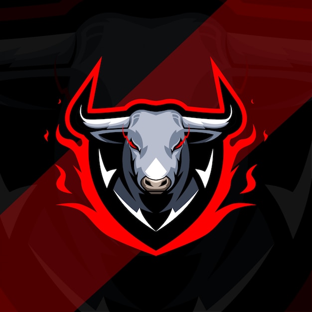 Diseño de logotipo de la mascota de Head Bull