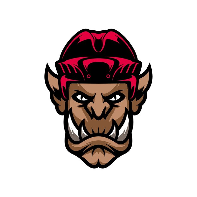 Diseño de logotipo de mascota de hockey ogro
