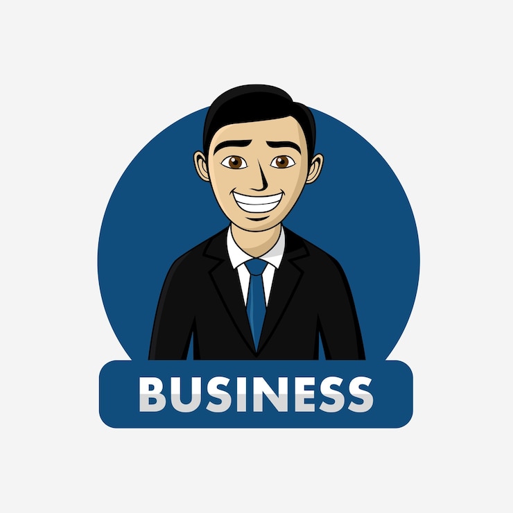 Diseño del logotipo de la mascota del hombre de negocios