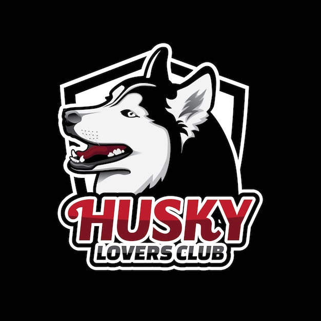 Diseño de logotipo de mascota de Husky Lovers Club