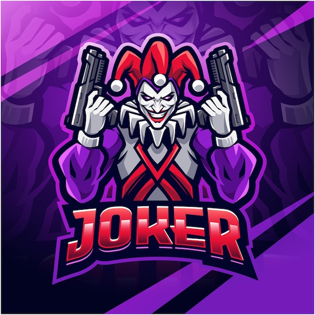 Vector diseño del logotipo de la mascota de joker esport