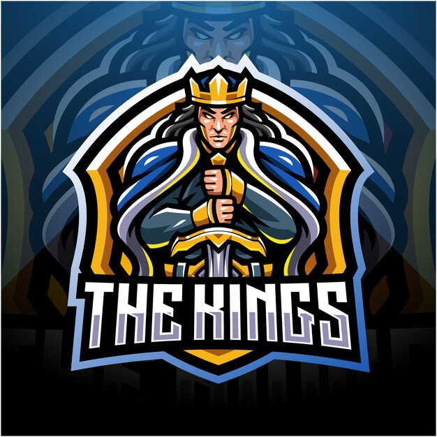 Vector el diseño del logotipo de la mascota king esport