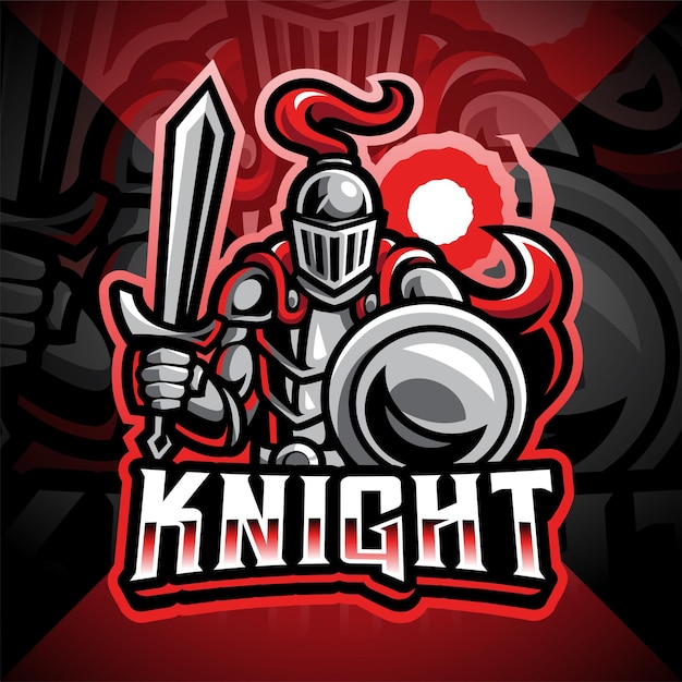 Diseño de logotipo de mascota knight esport