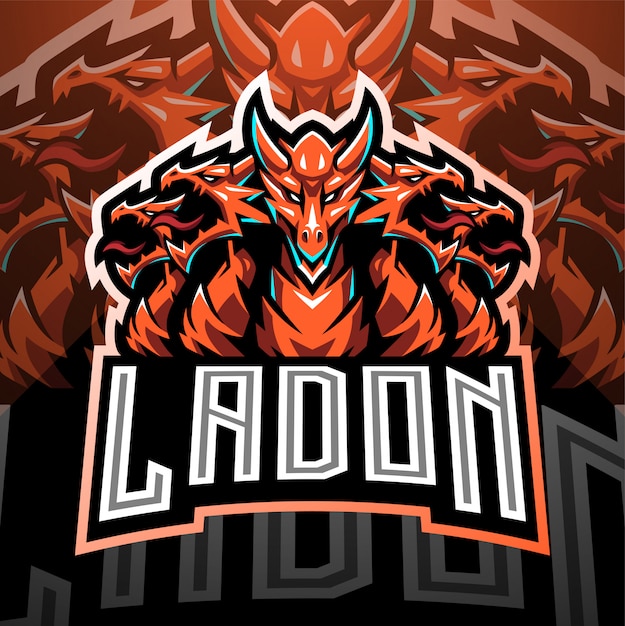 Diseño de logotipo de la mascota de ladon esport