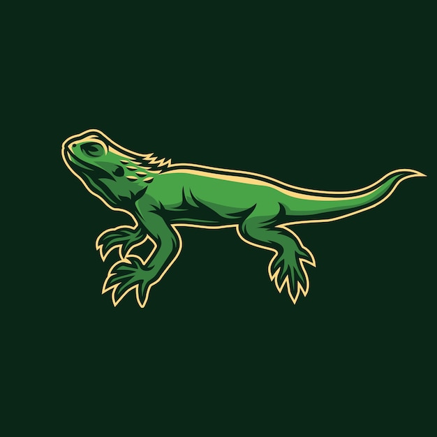 Diseño de logotipo de mascota lagarto