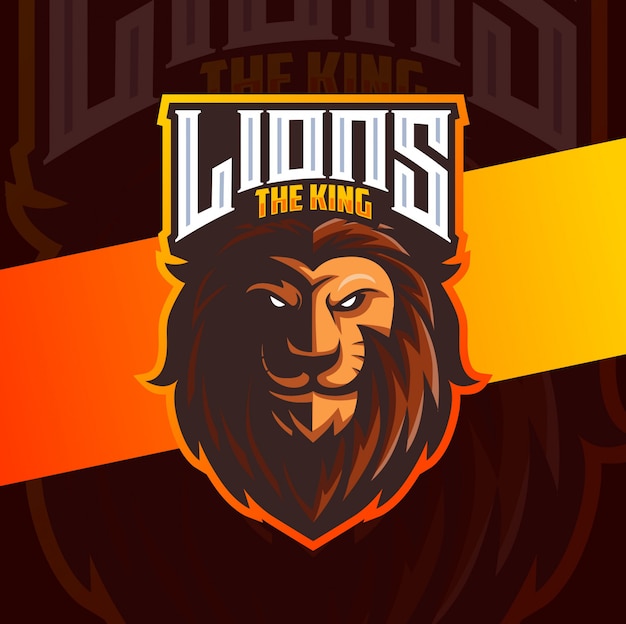 Diseño de logotipo de mascota de león esport