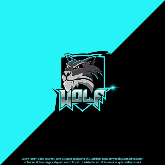 Vector diseño de logotipo de mascota de lobo buen uso para símbolo identyti emblema marca equipo club juegos esport y más