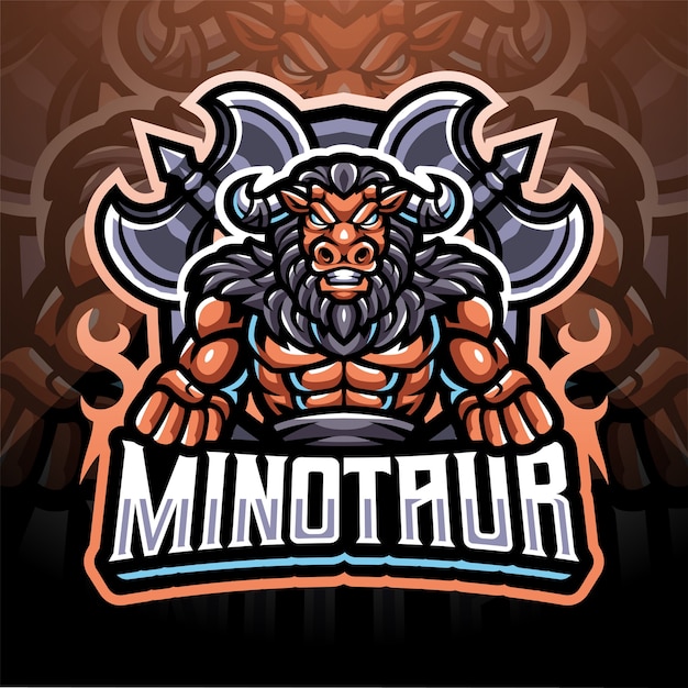 Diseño de logotipo de mascota Minotaur esport