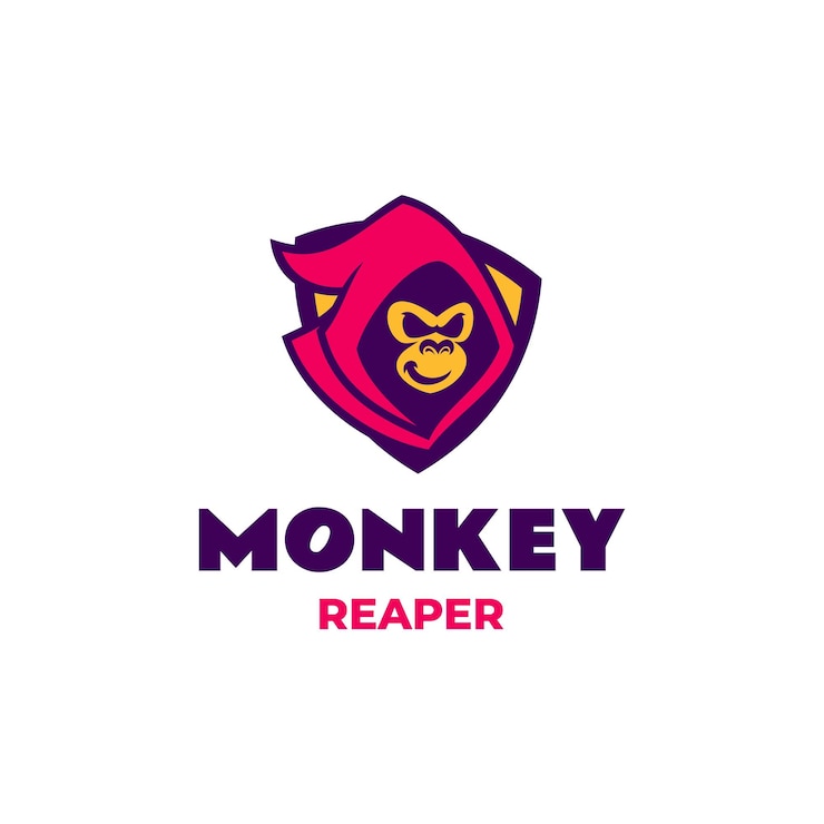 Vector diseño del logotipo de la mascota de monkey reaper