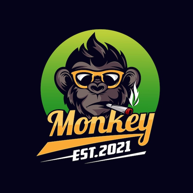 Diseño de logotipo de mascota mono
