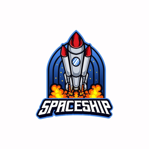 Diseño del logotipo de la mascota de la nave espacial esport