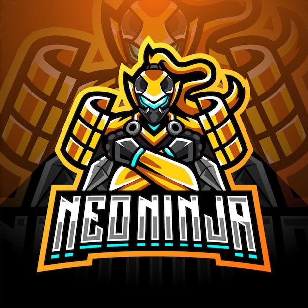Diseño de logotipo de mascota Neo ninja esport