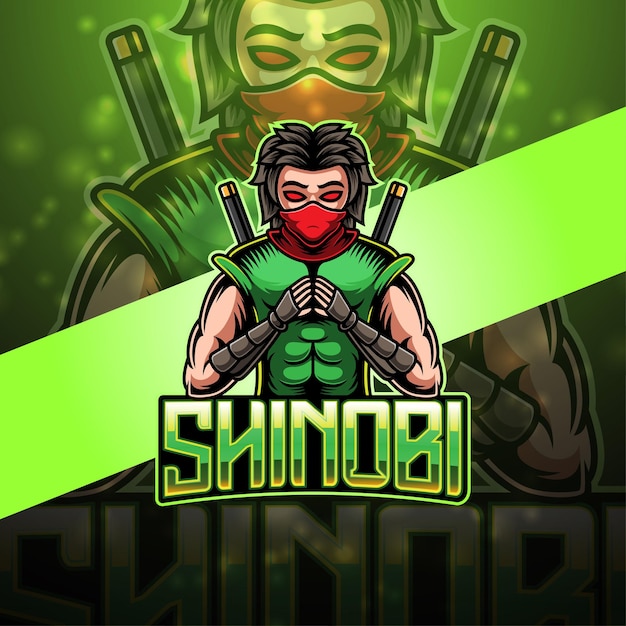 Diseño de logotipo de mascota de ninja esport