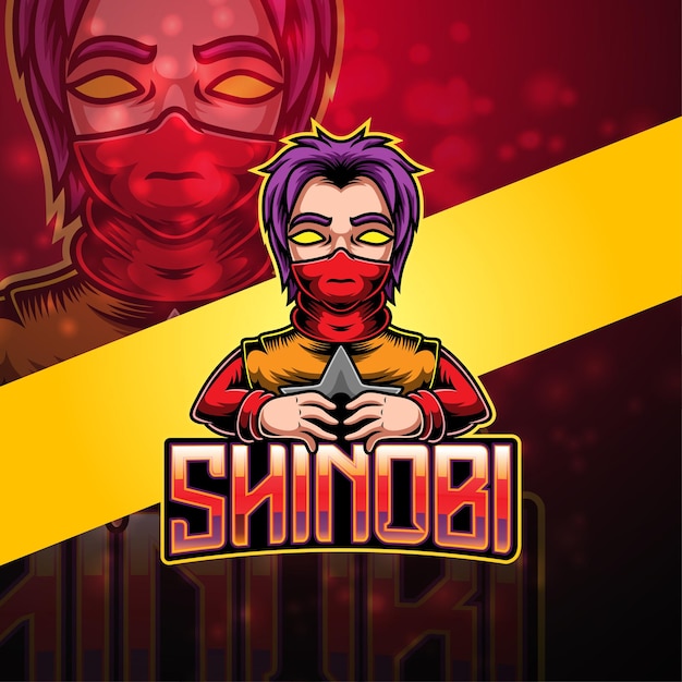 Diseño de logotipo de mascota de ninja esport
