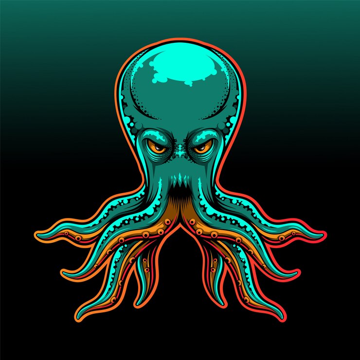 Vector diseño de logotipo de mascota octopus esport