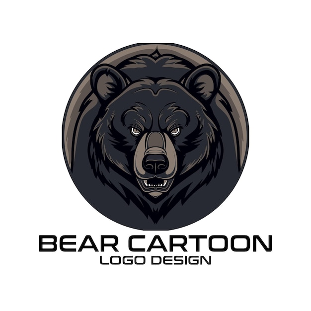 Diseño del logotipo de la mascota del oso de dibujos animados