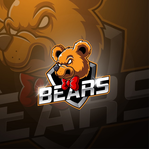 Diseño de logotipo de mascota oso esport