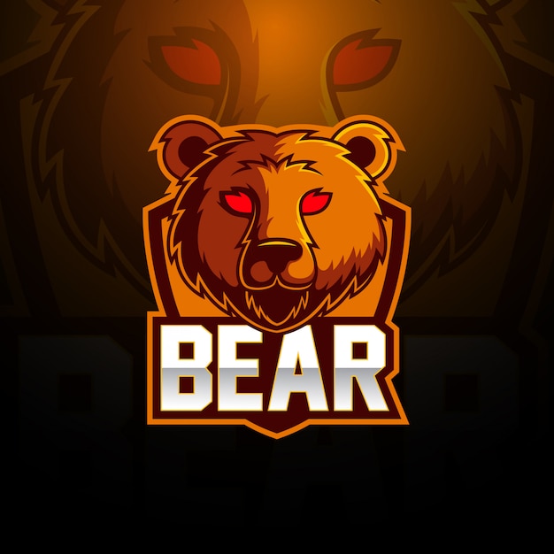 Diseño de logotipo de mascota oso esport