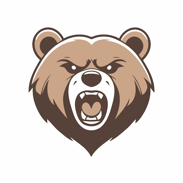 Diseño del logotipo de la mascota del oso simple