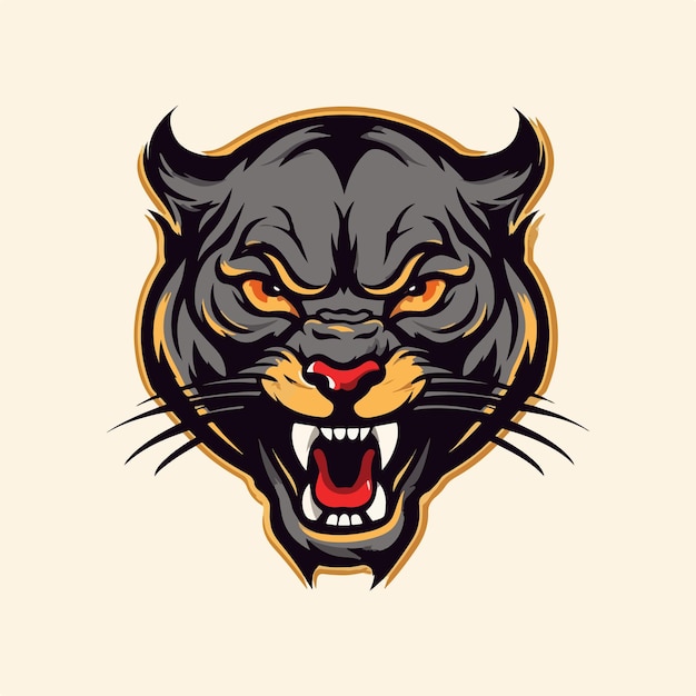 Diseño Logotipo Mascota Pantera Ilustración Vector Pantera