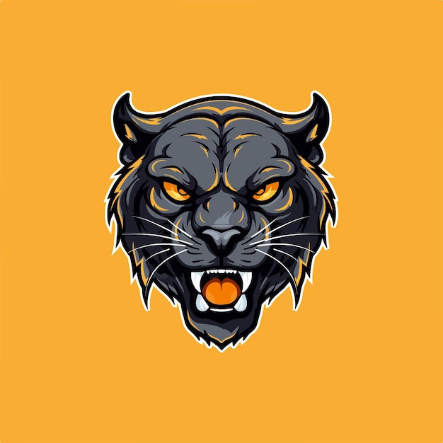 Diseño Logotipo Mascota Pantera Ilustración Vector Pantera