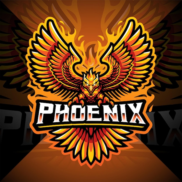 Diseño de logotipo de la mascota de Phoenix esport