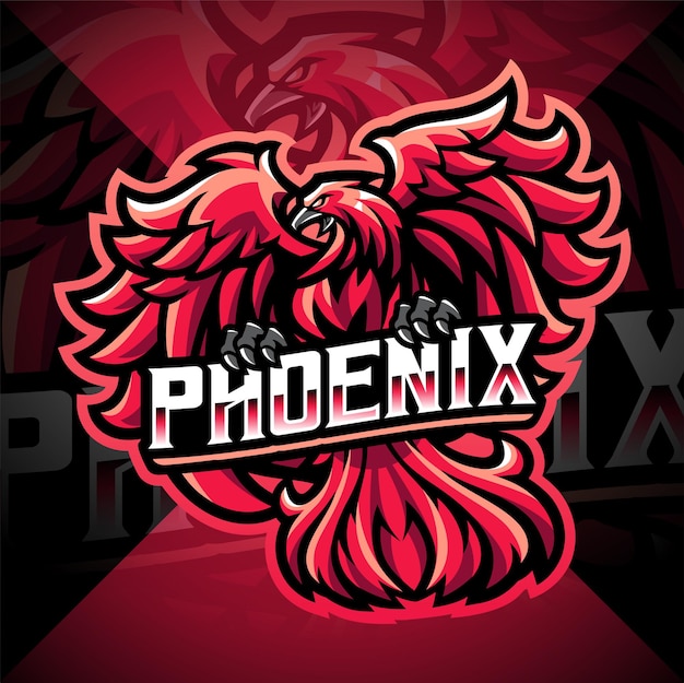 Diseño de logotipo de la mascota de Phoenix esport