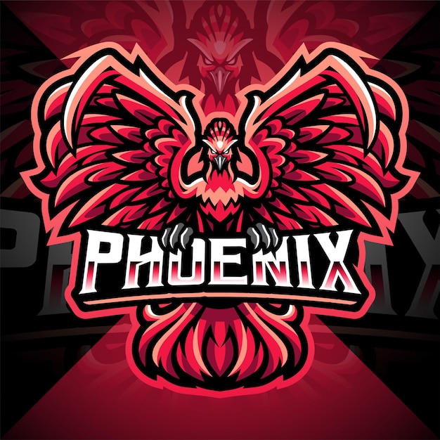 Diseño de logotipo de la mascota de Phoenix esport