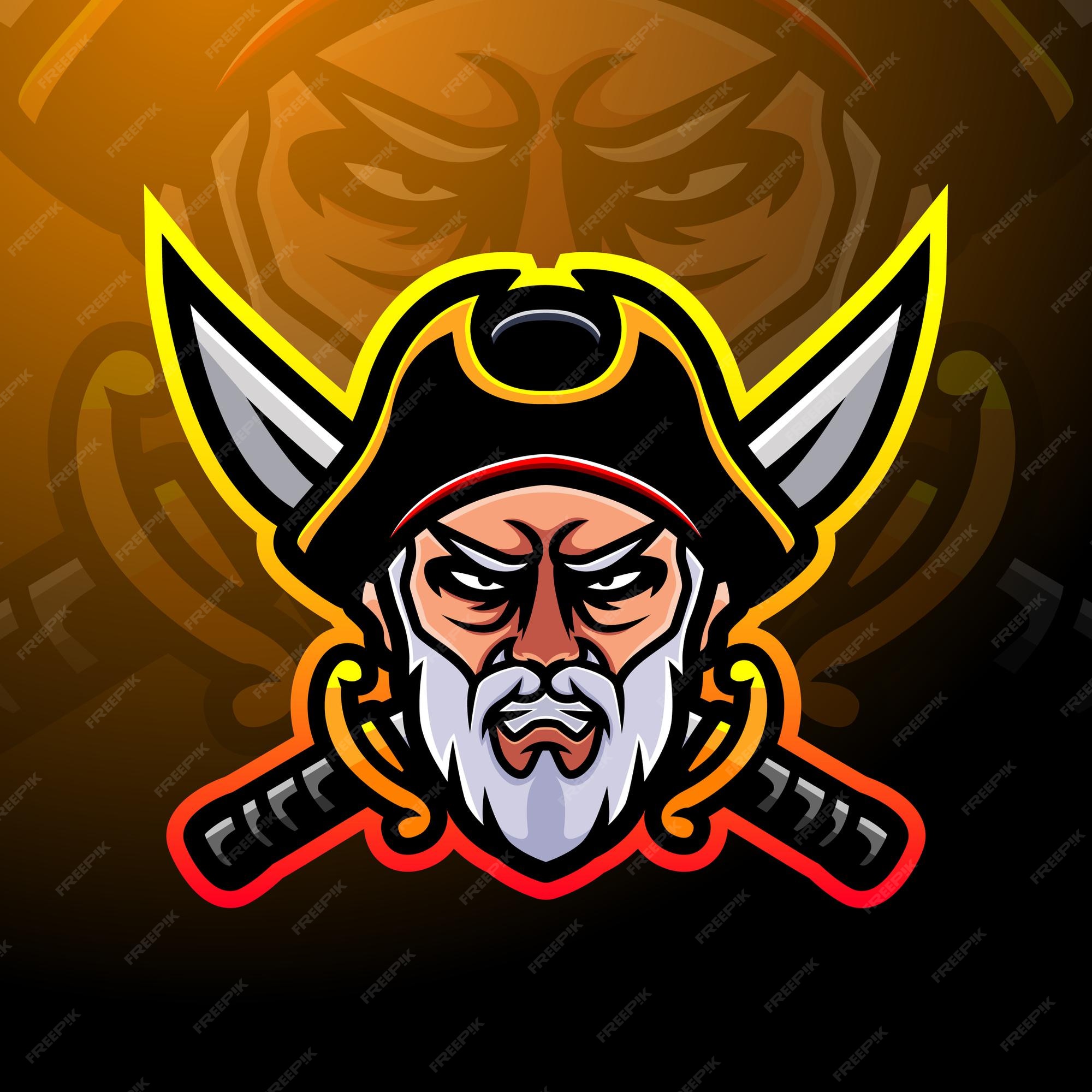 Diseño de logotipo de mascota pirata esport