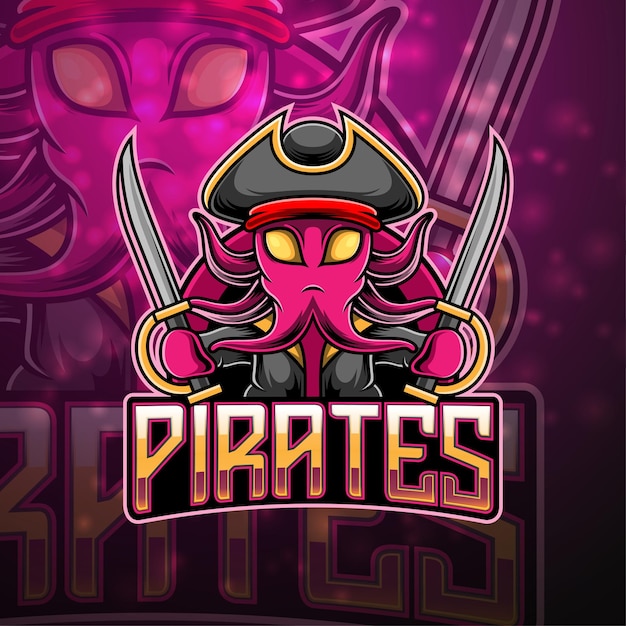 Diseño de logotipo de mascota pirates esport