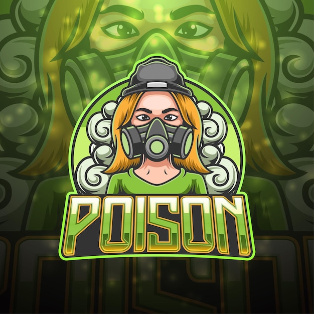 Diseño de logotipo de la mascota de Poison esport