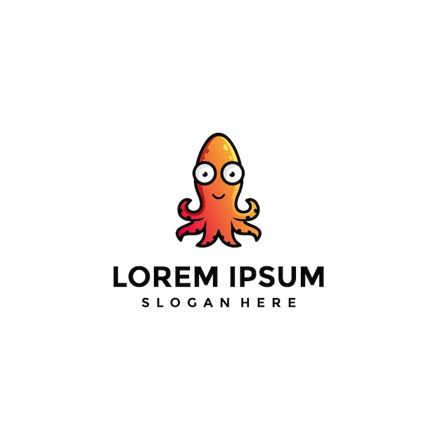 Diseño de logotipo de mascota de pulpo